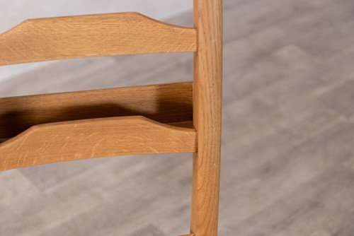 SOLID OAK CHAPEL CHAIR HORIZONTAL SLAT RUSTIC FARMHOUSE DINING CHAIR - Picture 6 of 14