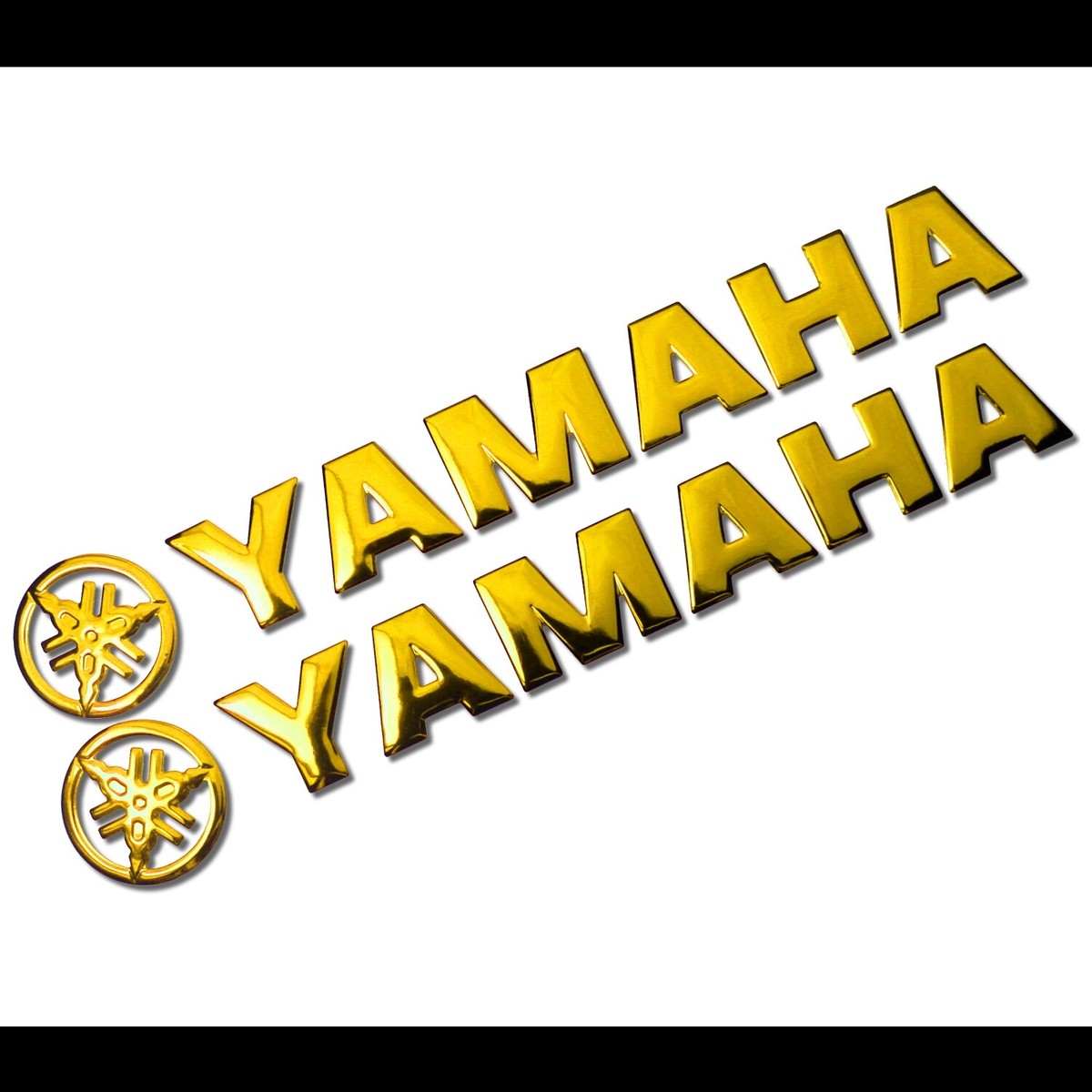 Black & Chrome Gold Stickers For Fairing, Fork, Gas Tank Yamaha - Foto 2