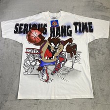RARE NEW 90  s Freeze Looney Tunes Taz Serious Hang Time Basketball Men XL Shirt