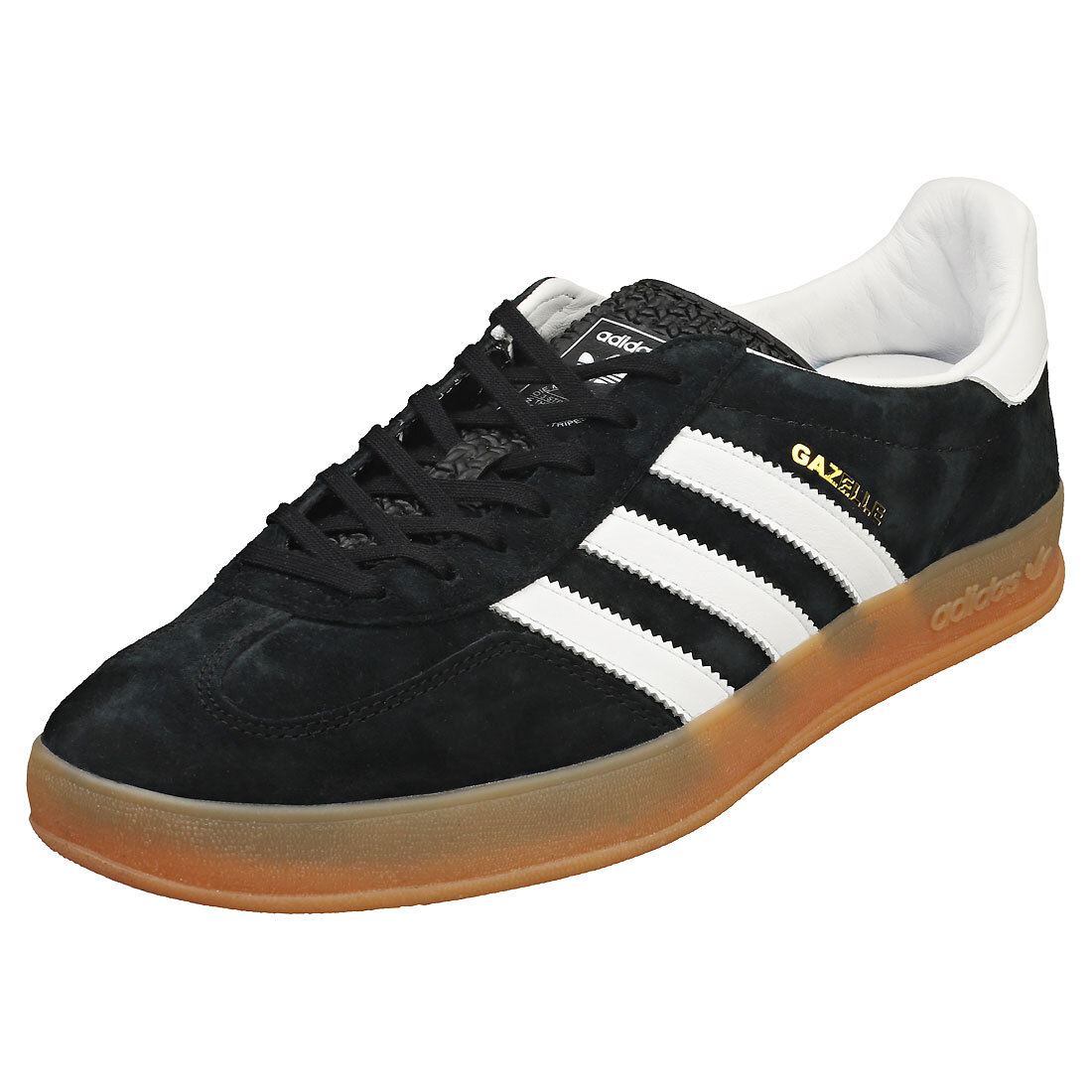 adidas Gazelle Indoor Mens Casual Sneakers in Black White - 5 US