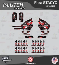 Graphics Kit for STACYC 18E 20E Electric Bike (All Years) Klutch-red