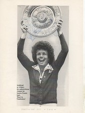 Billie Jean King Autogramm signed Magazinbild auf A4 Papier