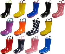 Norty Toddlers Big Kids Boys Girls Waterproof Rubber Rain Boots SEE VIDEO