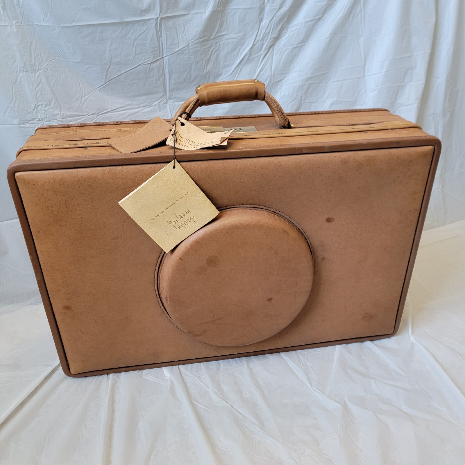 Vintage Hartmann Luggage 24" Belting Leather Suitcase with Tags, MCM