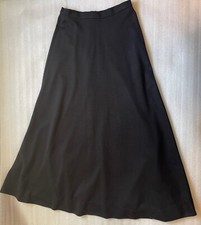 VINTAGE MADE IN ENGLAND: PROVA, BLACK A-LINE FULL MIDI SKIRT, S 30" WAIST, EUC