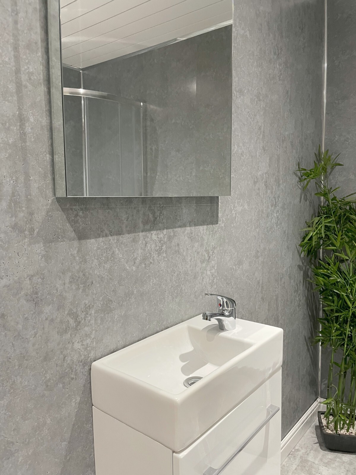 Concrete Grey Bathroom Cladding Shower Wet Wall Kitchen PVC Ceiling Panels eBay