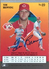 Tom Browning Autographed 1991 Fleer Ultra #89  Signed on Back (Norm Charlton