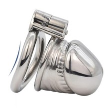 Stainless Steel Male Chastity Cage Device Short Metal Locking Belt for Men CC417