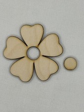 Custom Laser Cut Unfinished Flower Shape Wood Craft Cutout