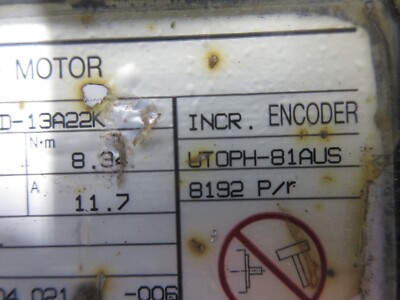 YASKAWA AC SERVO  ENCODER UTOPH-81AUS  ENCODER ONLY, NO MOTOR, WARRANTY
