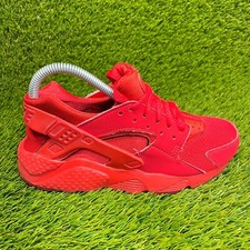 Nike Air Huarache Run Triple Red Boys Size 5.5Y Walking Running Shoes Sneakers