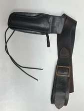 Vintage Hunter brown leather Ammo belt with holster,(152-MED)