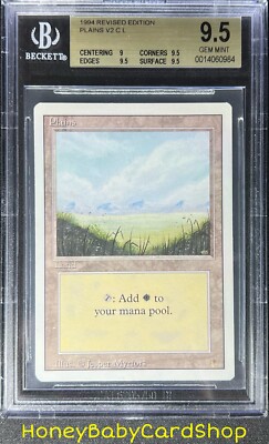 MTG 3rd Edition Revised 1994 Plains (A) BGS 9.5 GEM MINT Old School 93/ ...
