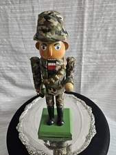 Limited Edition-2007 Camo Army Nutcracker figure with accessories on outfit-15"