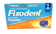 Fixodent Extra Hold Denture Adhesive Powder, Airtight Seal 2.7 oz