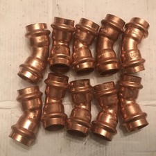 Lot Of 10 Mueller Streamline PF 03034 Press 45 Deg Elbow, Copper, 3/4" x 3/4"