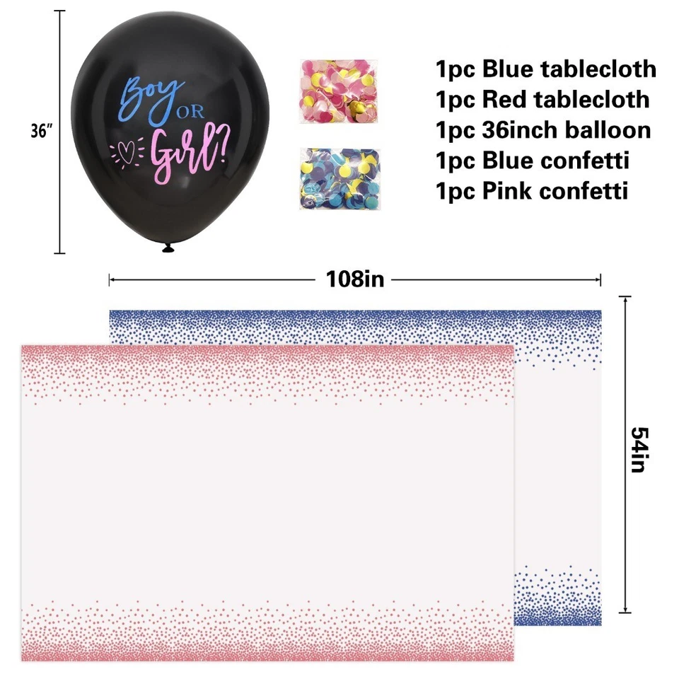 130件装性别展示派对用品25件,性别展示盘子和餐巾纸 — 第 4/4 张图片