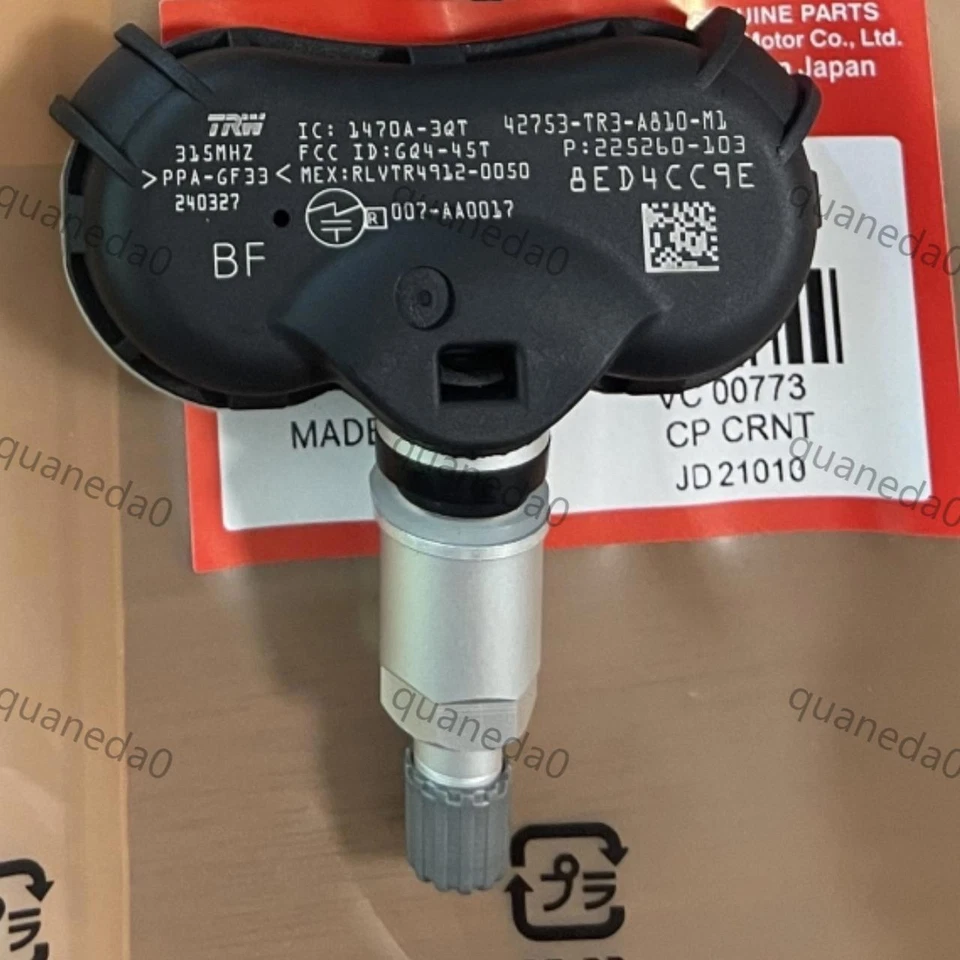 4PCS For Civic Odyssey CR-Z OEM Tire Pressure Sensor TPMS 42753-TR3-A810-M1 - Изображение 4 из 4