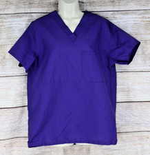 Medline ComfortEase Scrub Top Small Purple V-Neck Medical Healthcare Uniform