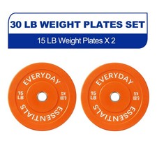 BalanceFrom Olympic Bumper Plate Weight Plate, 15 lbs Pair Color