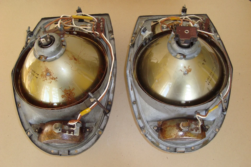 2 Bosch Scheinwerfer Frontscheinwerfer mit Chromrahmen Mercedes W 108 109 W111 - Bild 4 von 4