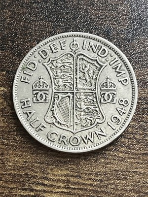 クリープ/ヘブンセント 1948 Great Britain 1/2 Half Crown Copper-Nickel George VI Actual