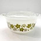 Vintage Pyrex Crazy Daisy Round Casserole With Lid 472-B, 1-1/2 Pt Exceptional!