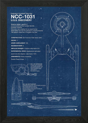 NCC-1031 Bauplan gerahmtes Wandbild Poster Leinwanddruck Bild