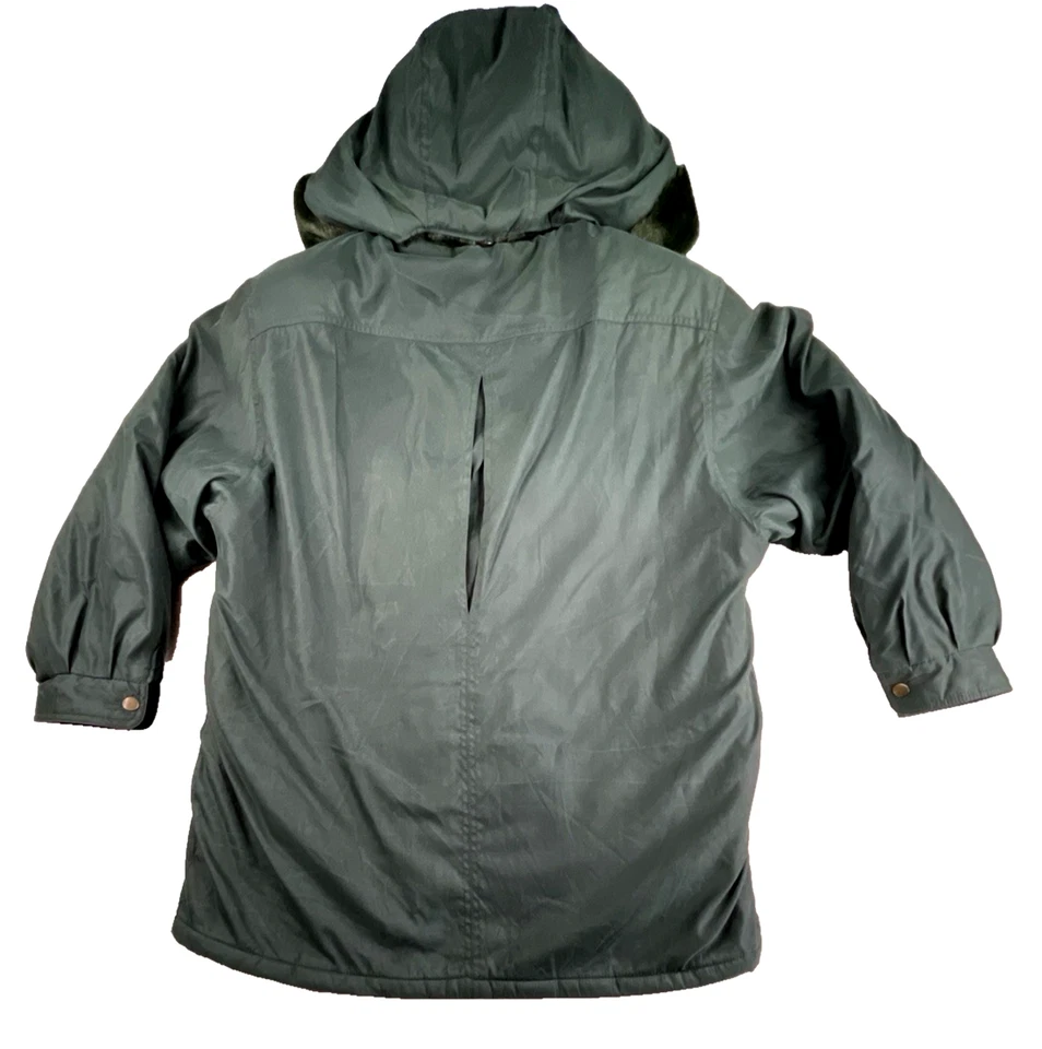 Chaqueta deportiva Bromley para mujer grande con capucha piel sintética Parka abrigo termolite verde Foto 2 de 4