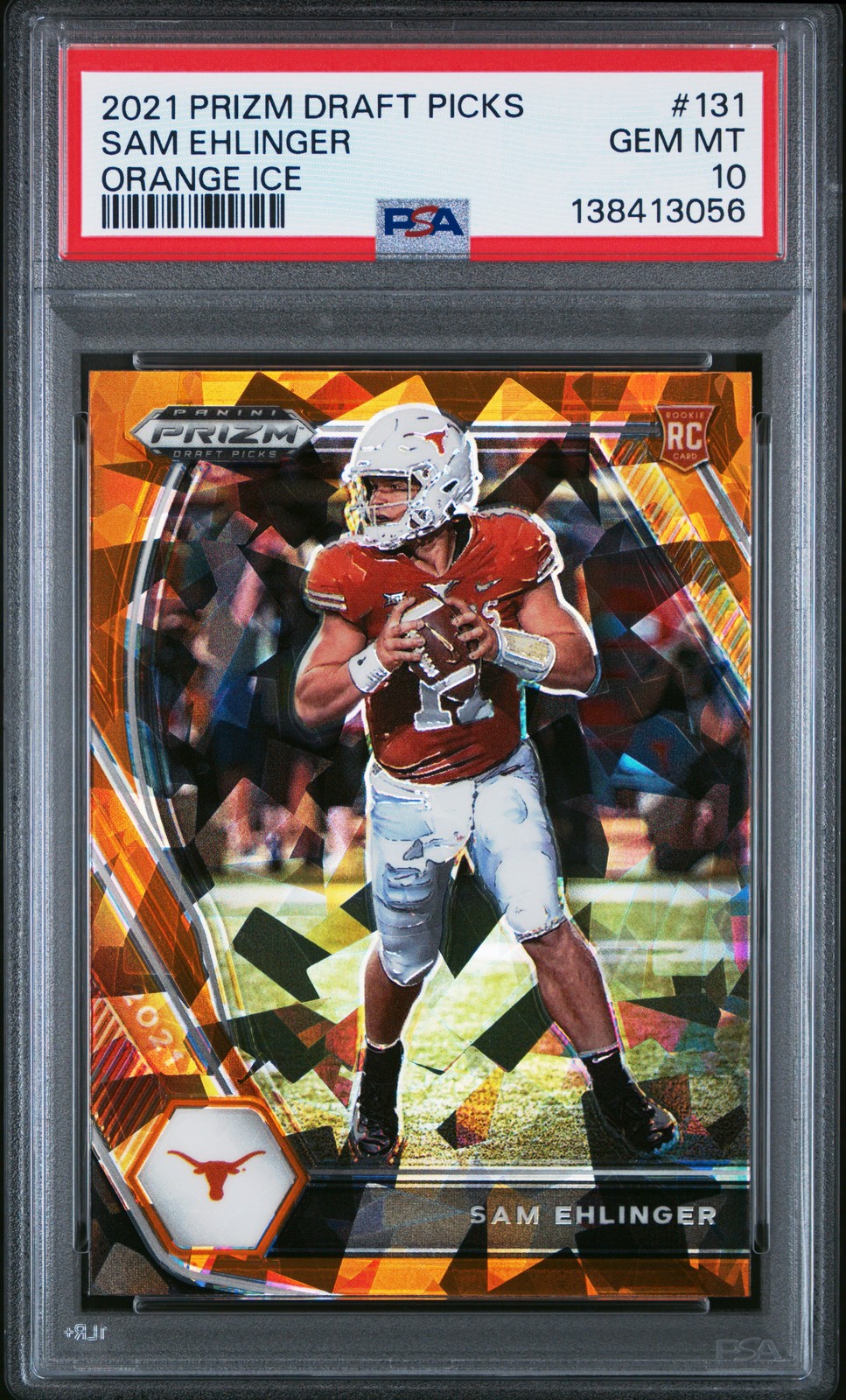 Sam Ehlinger Panini Prizm Draft Picks #131 Orange Ice