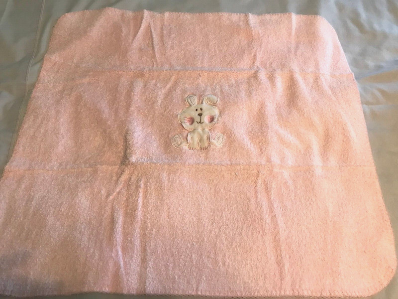 👼  BABY  terrycloth  bath towel ~ pink ~ 23" x 25"
