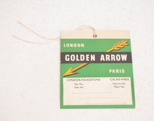 Railway Ferry Luggage Tag Golden Arrow London Paris