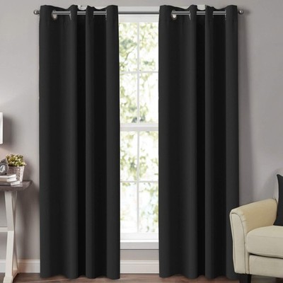 Turquoize Black Blackout Curtains Extra Long 108 inch Curtains for Living Roo...
