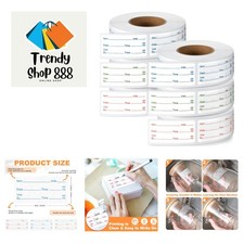6 Rolls 3000 Pcs Dissolvable Food Labels 1 x 2 Inch Removable Food Container ...