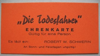 EHRENKARTE SCHWERIN alter Kirmes FAHRCHIP Die Todefahrer Robert W. Schwerin RRR!
