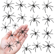 Scary Plastic Spiders Small Fake Spider Joke Toys for Prank, Pack of 20