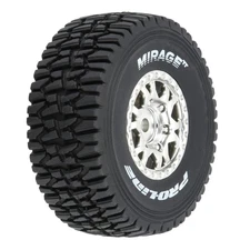 Pro-Line Racing Mirage TT F/R Tires Mounted 12mm Hex Satin Silver Impulse 4 for