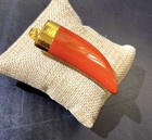 Vintage Large Mahogany Jasper Horn Pendant On 18KT GF Chain Necklace — photo 5