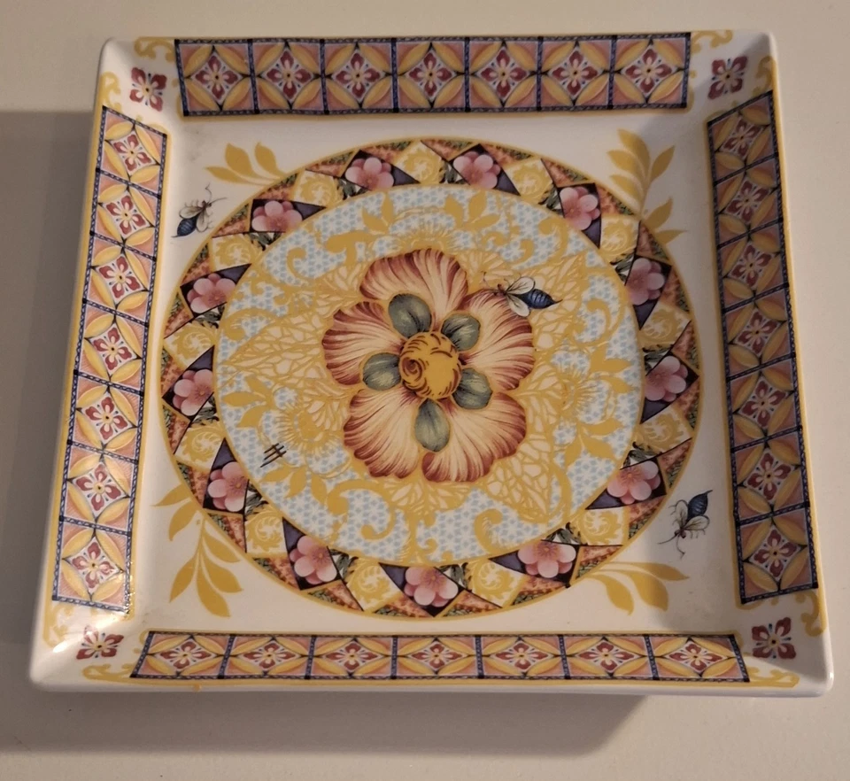 SPODE Made In England F1995 SUMTRA 6" Square Porcelain Trinket Dish VGC Vintage - Image 4 of 4