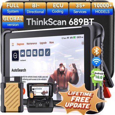  Free lifetime updates ThinkScan 689BT Auto Diagnostic OBD2 Scanner 35+Service