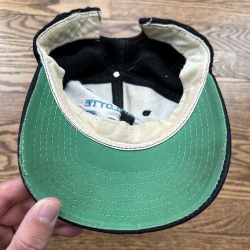 VTG 90s Sports Specialties Charlotte Hornets NBA Black Dome Wool Snap Back Hat - Picture 5 of 8