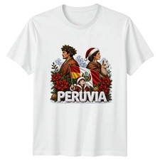 Peruvia Christmas T-Shirt Cute Festive Llama Flag Andean Holiday Lover Gift