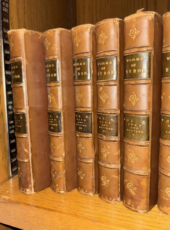 Byron Work Collection LEATHER Set;Works LORD BYRON! Complete First Collected Edition Fine ...
