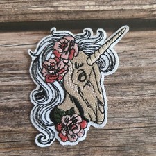 Unicorn Gothic Witchy Skull Magical New Age Boho Hippie Fantasy Iron on Patch