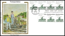 1983 Handcar 1898 FDC Colorano Silk Cachet Transporation Coil railroad Rochester