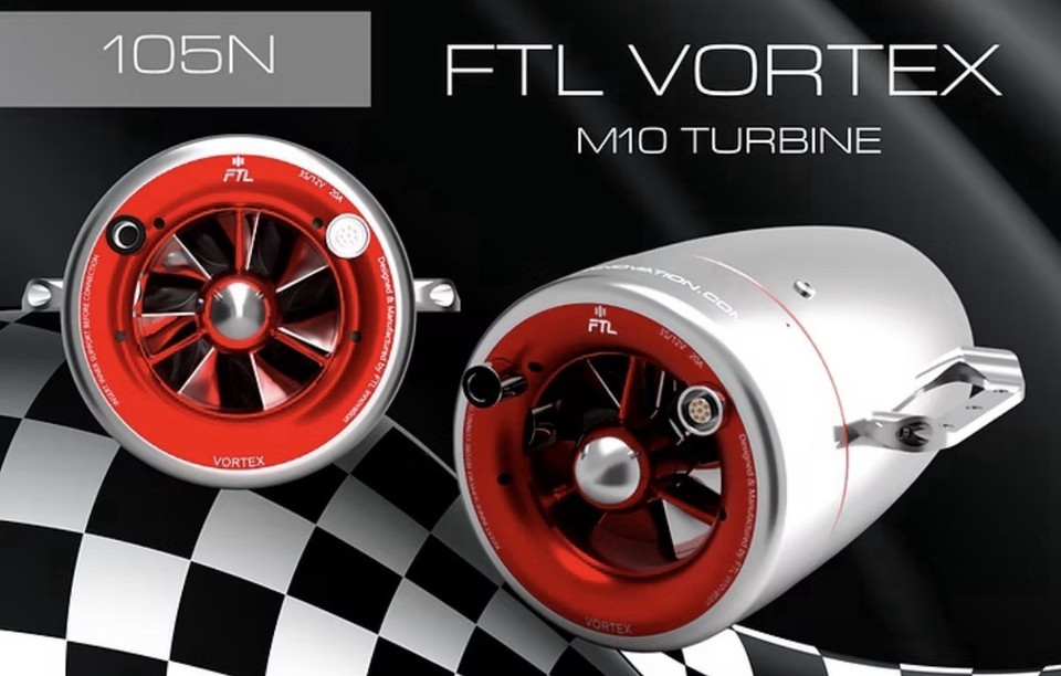 Vortex Spoiler Jet Engine FTL Vortex M10PRO 105N Thrust UAV Turbine Engine Aircraft RC Jet ...