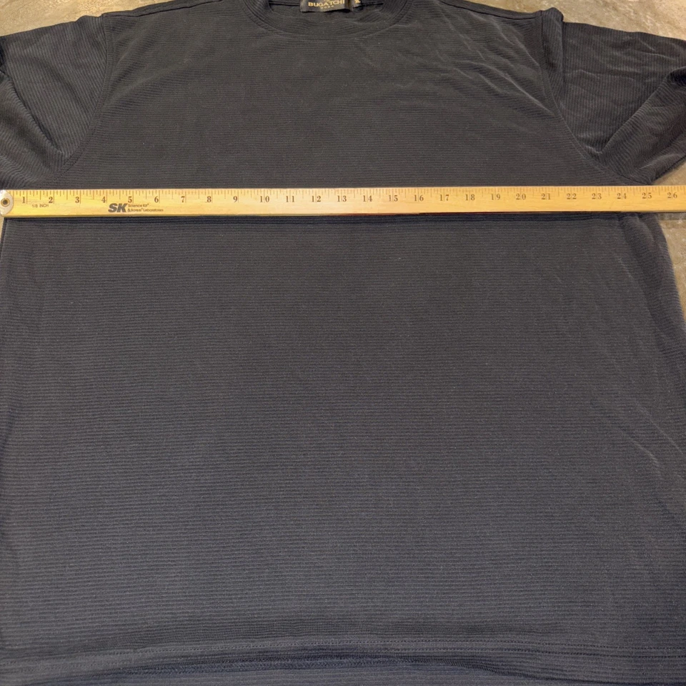 BUGATCHI UOMO Short Sleeve T-Shirt Mens Large Top Crew Neck Black Performance - Image 4 of 4