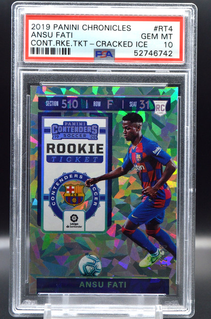 Panini Chronicles 2019 ANSU FATI Rookie Ticket Cracked Ice SSP /23 PSA 10 Gem RC
