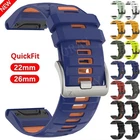 QuickFit 26mm 22mm Strap For Garmin Fenix 8 7X 7 Pro 6 6X Pro 5X 5 Silicone Band