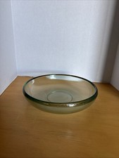Vintage Recycled Coke Bottle Glass Bowl 10” Green